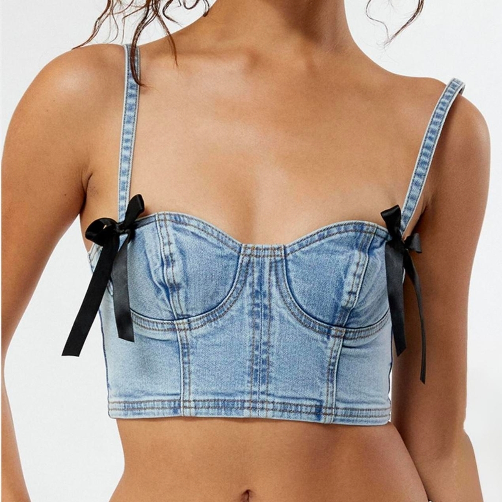 NWT PacSun Blue Denim Top